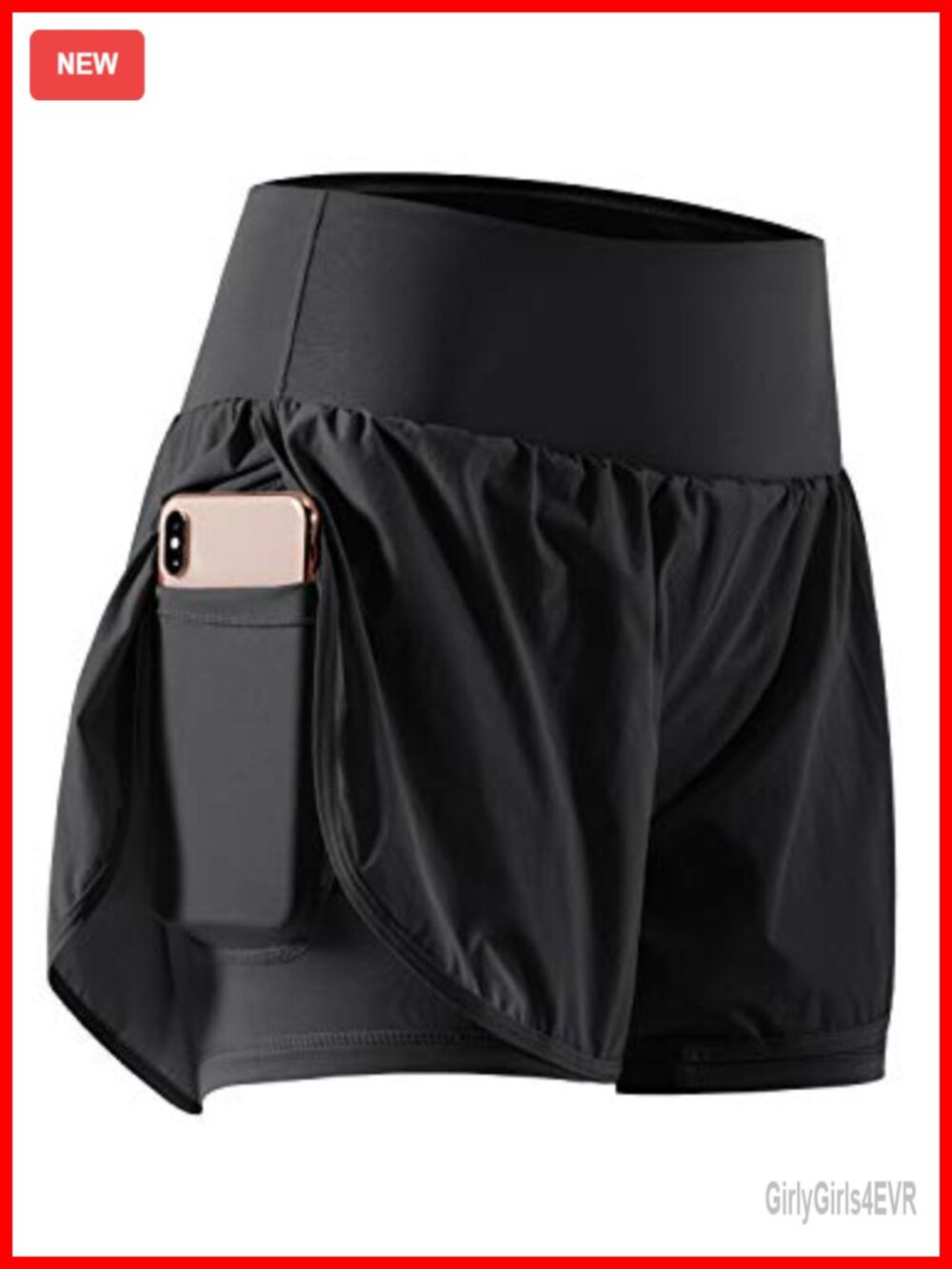 2-in-1 Workout Running Shorts with Phone Pocket Athletic Gym